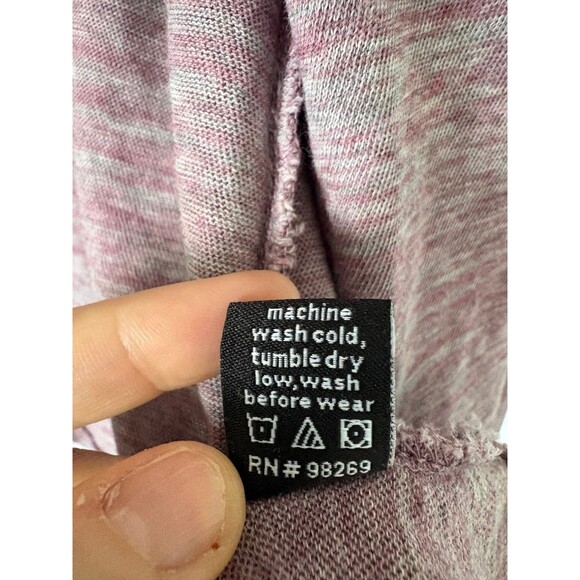 Alternative Apparel Cotton Open Front Cardigan - Heathered Rose/Mauve, L, Drapey - Picture 7 of 7